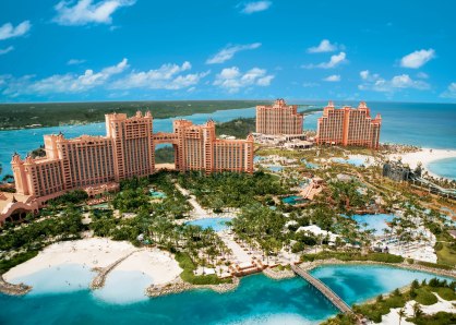 Aerial view of Atlantis, AQUAVENTURE, The Cove and The Reef